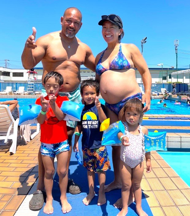 アンゲくんを妊娠中に一家でプールへ