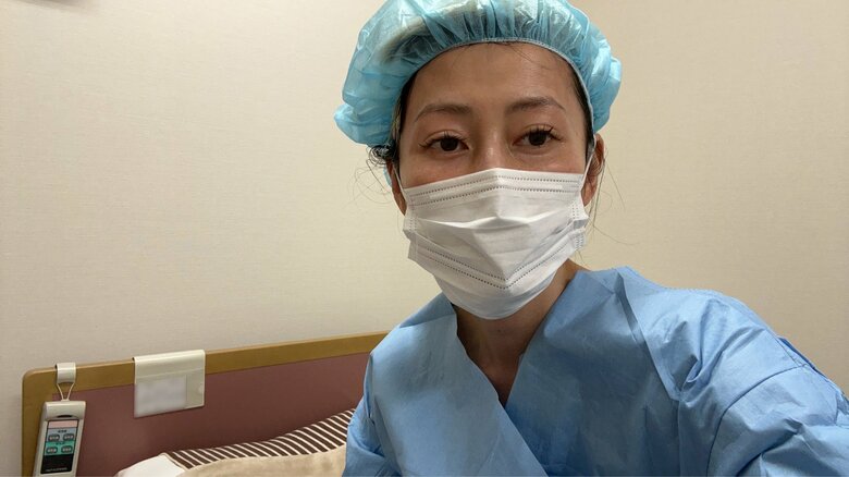 乳がんの手術直前。再建も行ったため、手術は約7〜8時間に及んだ
