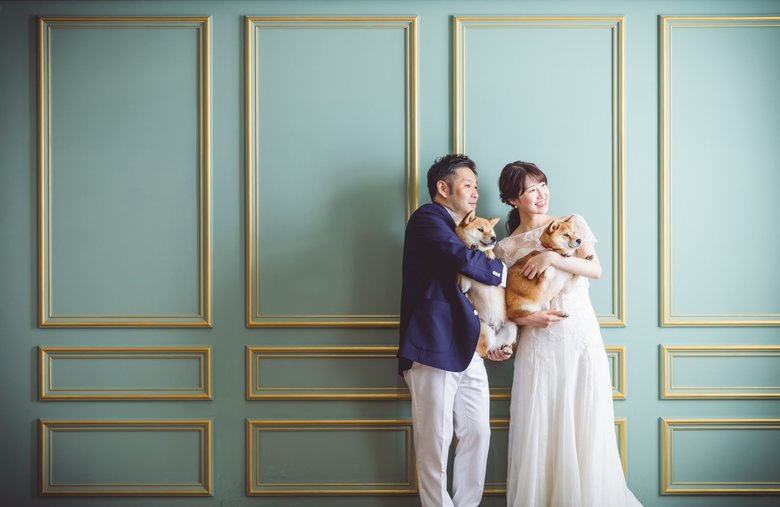 ウエディングフォトも福ちゃん富くんと一緒