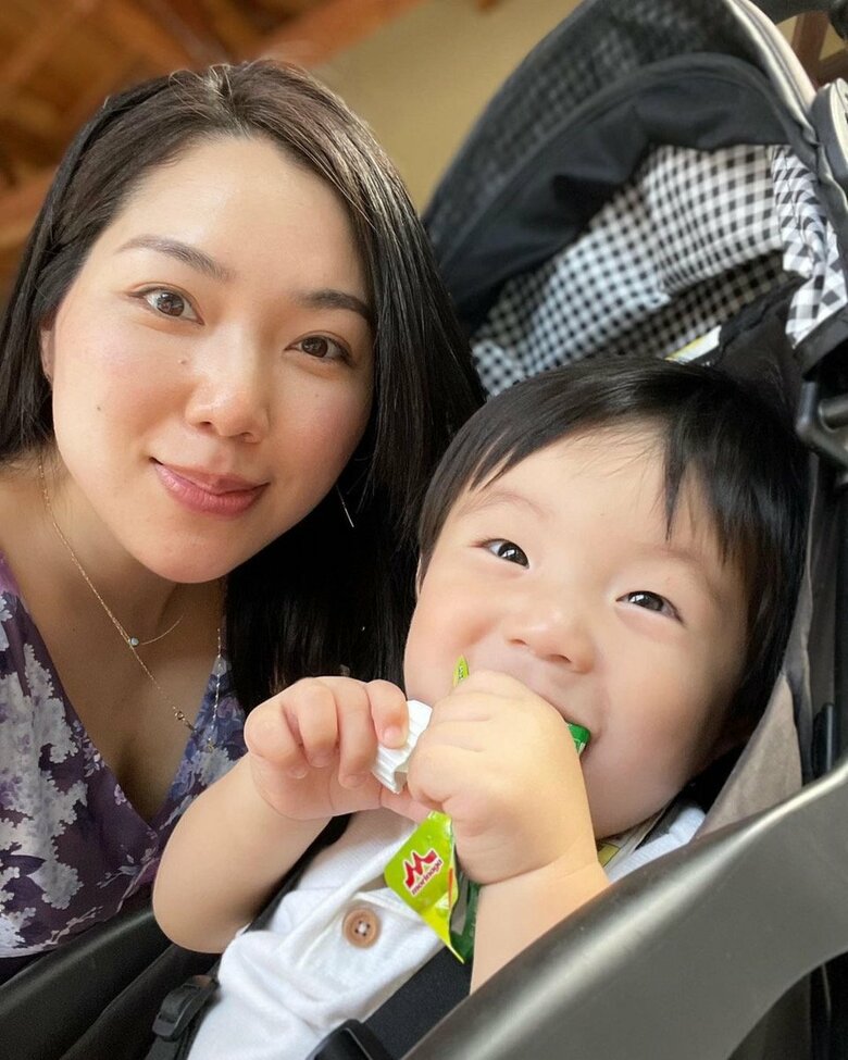 永瀬さんと息子の「つんつん」くん。やんちゃぶりに励まされながら生活しているのだそう