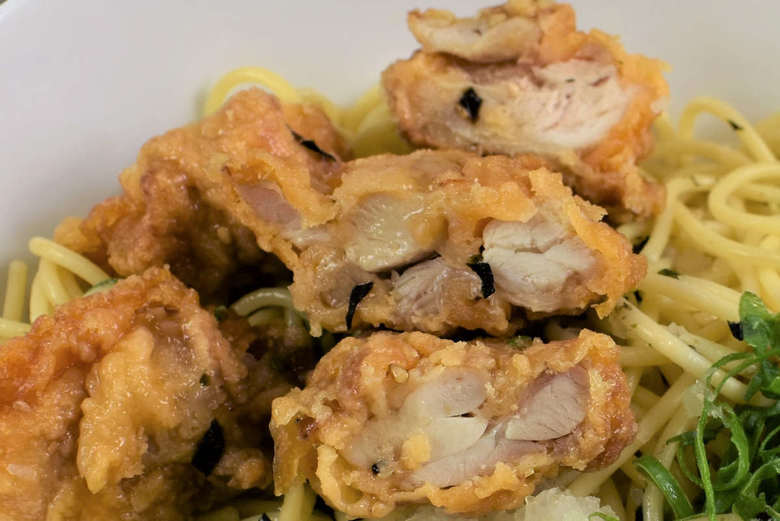 ファミマで人気のパスタ和パスタ さっぱりぽん酢のおろしタツタの実物画像