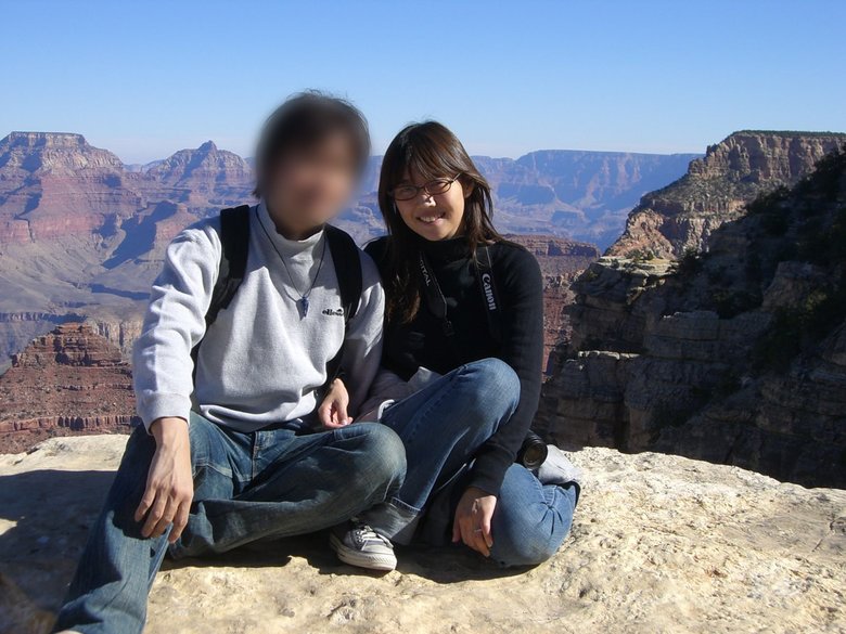 夫と行ったグランドキャニオンにて
