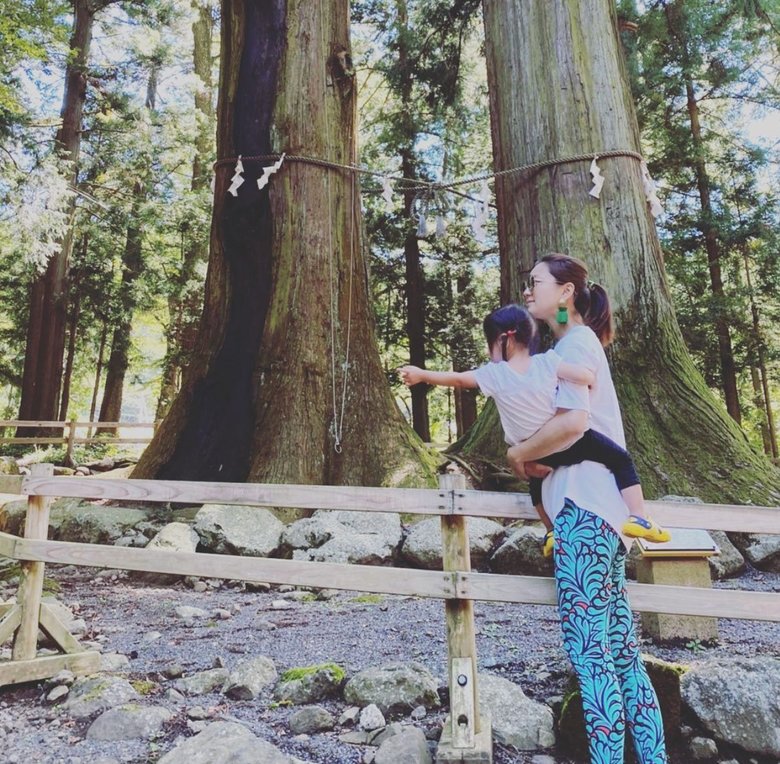 娘さんと自然に触れて