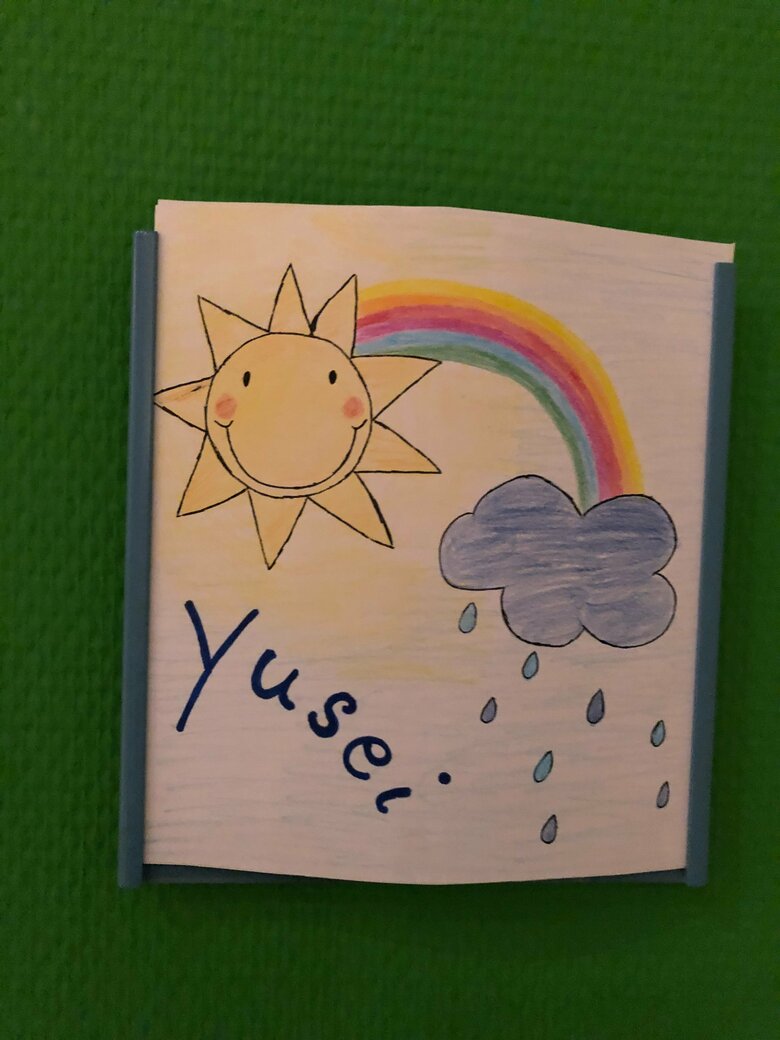 ドイツのこどもホスピスで部屋にかけてあった夕青くんの名前プレート