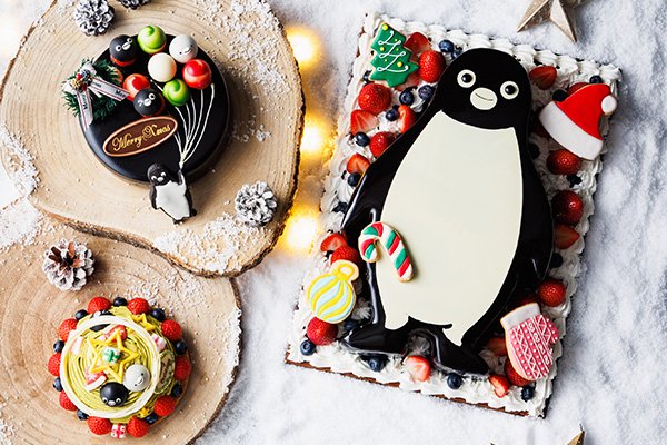 ホテルメトロポリタン池袋の全5種類のクリスマスケーキのうち3種類は「Suicaのペンギン」が添えられたもの