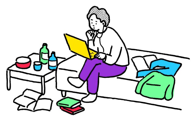 散らかった部屋