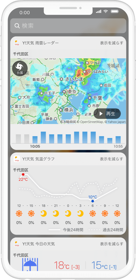 ▲ウイジェットの表示画面