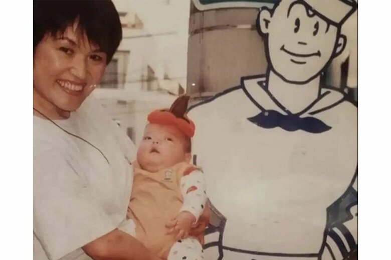 生まれたばかりの娘さんと