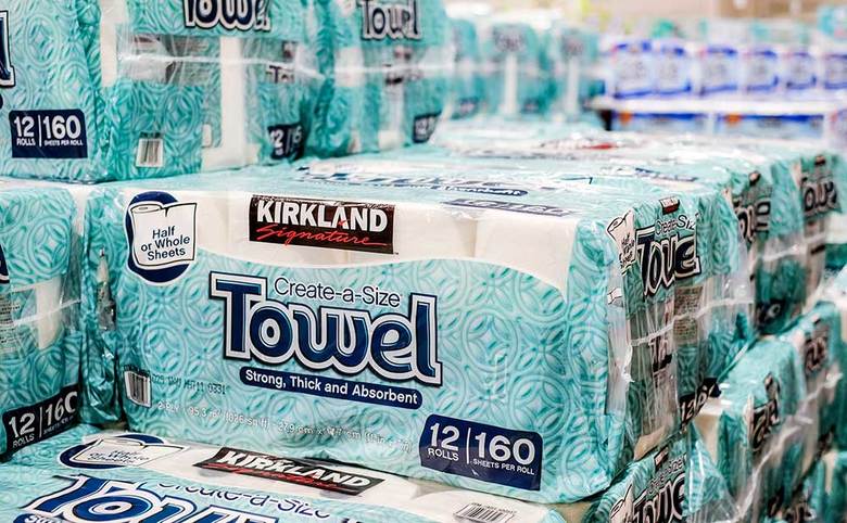 7:KIRKLAND SIGNATURE ペーパータオル 12ロール　2498円（税込）