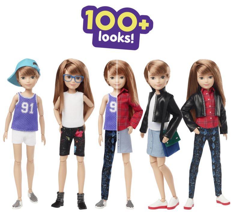 クリエイタブル・ワールドでは、ウイッグでヘアスタイルを変える、パンツやスカートが着せ替えられるなど1つのキットで色々なスタイルが楽しめるようになっている