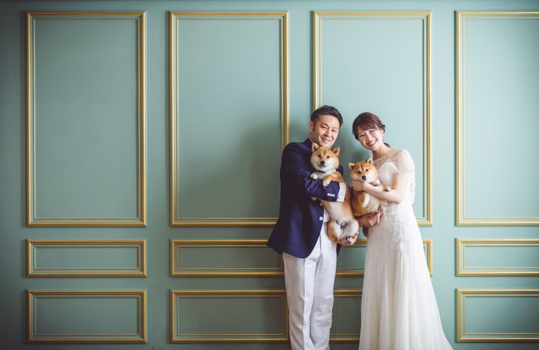 ウエディングフォトも福ちゃん富くんと一緒