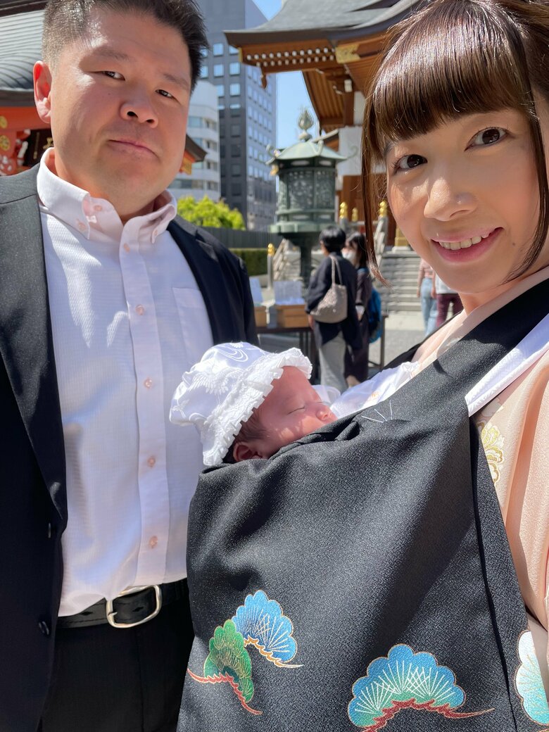 第3子のお宮参りに行ったときの1枚
