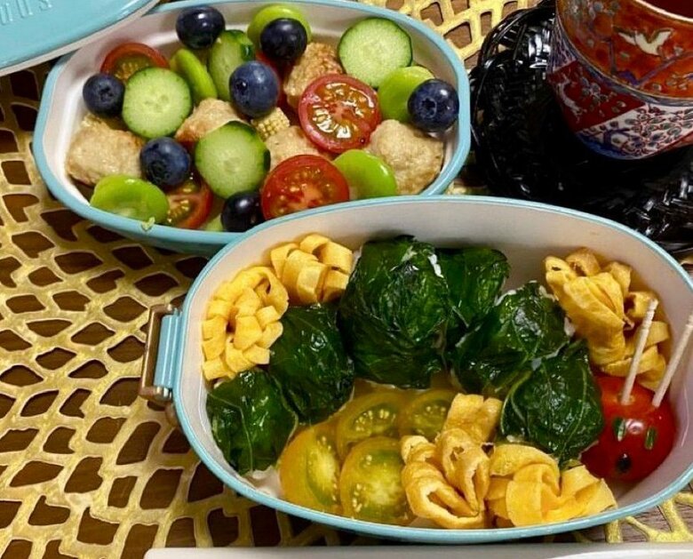 娘さんが小さい頃によく読んだという『はらぺこあおむし』のキャラ弁