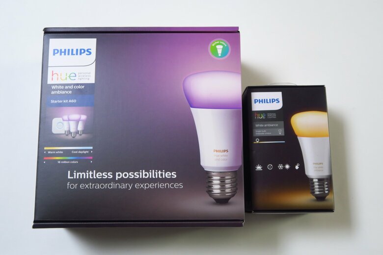 ▲こちらは電球形状のHueランプ。E26口金タイプの汎用的な照明器具にセットできるので、
電球の買いかえだけで家の照明器具をスマート家電化できます。