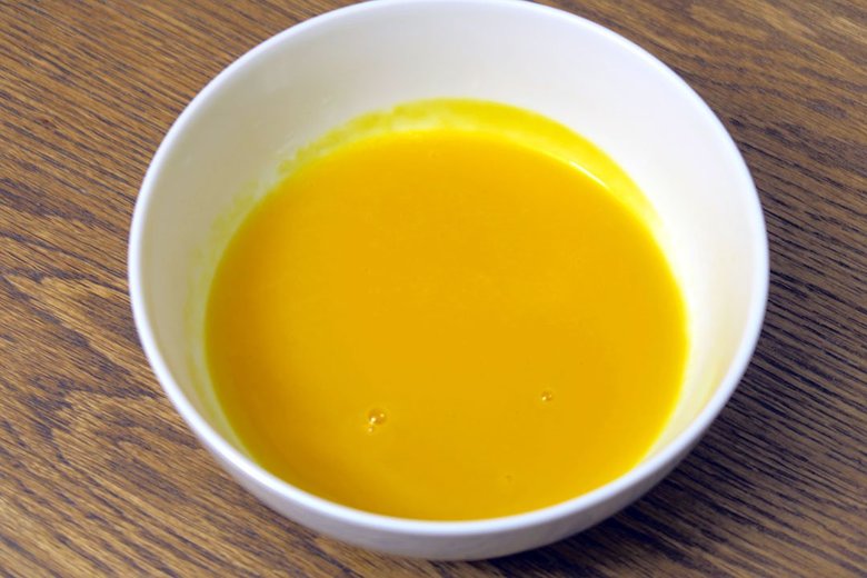 ▲完成したキャロットスープはお店で食べるようななめらかな舌触り。