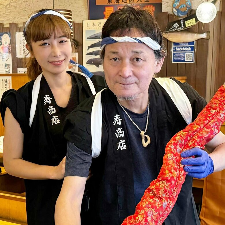 父とマグロ解体ショーに