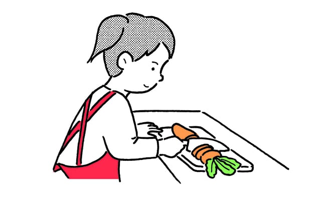 料理をする子ども