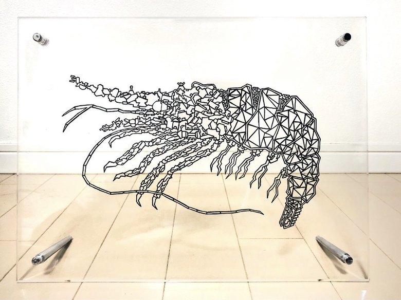 「葉っぱ切り絵」を手がける前に制作していた「紙の切り絵」