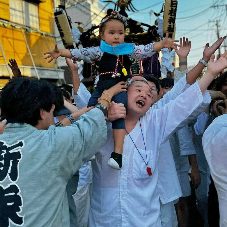 長女と神輿に参加！