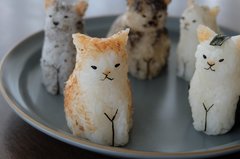 織田信長、河童、野良猫の集会…シュールで可愛い「おにぎりアート」に注目