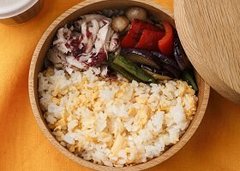 いり卵の混ぜご飯弁当レシピ