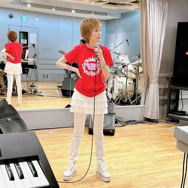 ライブリハーサル中のルミ子さん