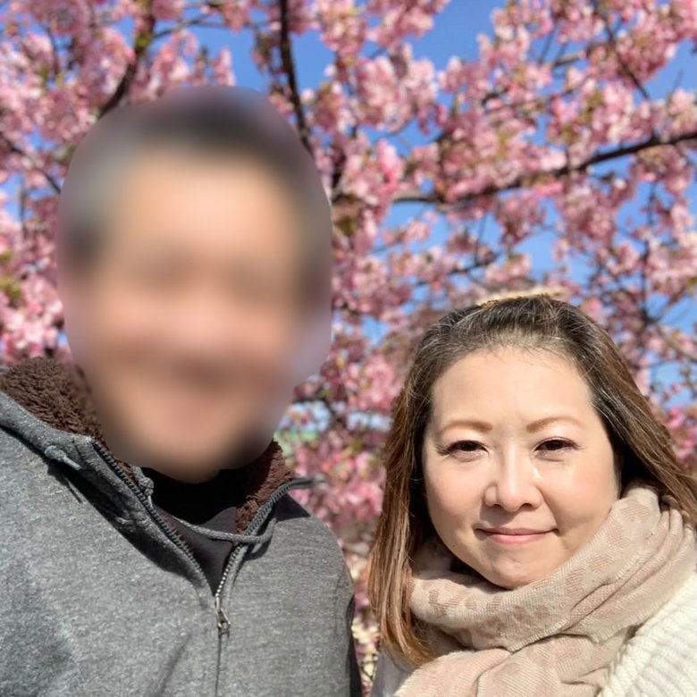2人目の旦那さんと最後の桜を見に出かけた時の1枚