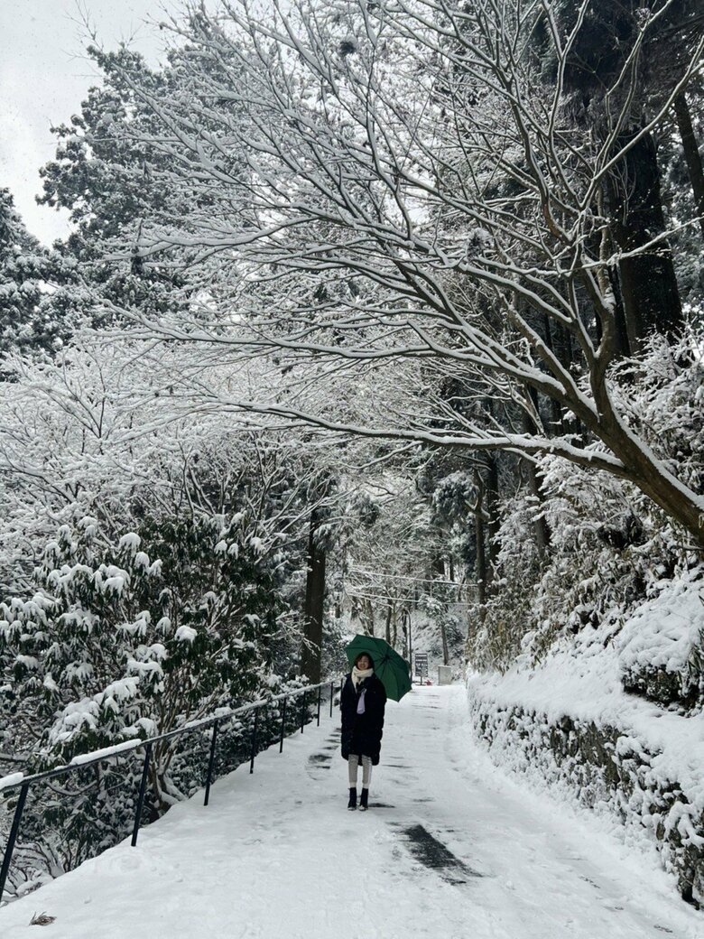 真冬に比叡山延暦寺を訪れた際の一枚。雪景色も素敵！