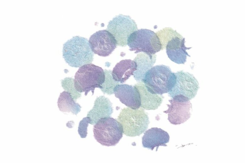 ちぎり絵になると、たゆたうくらげが愛おしい感じに