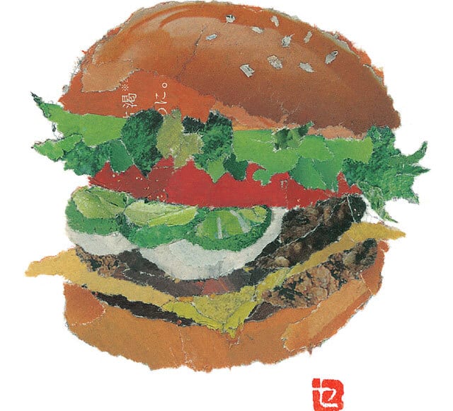 ハンバーガーのちぎり絵
