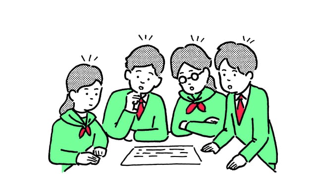 話し合う子どもたち