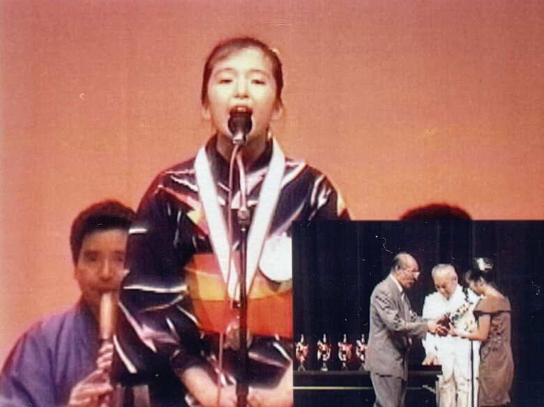 12歳のときに参加した第29回少年少女民謡大会で最優秀賞を受賞