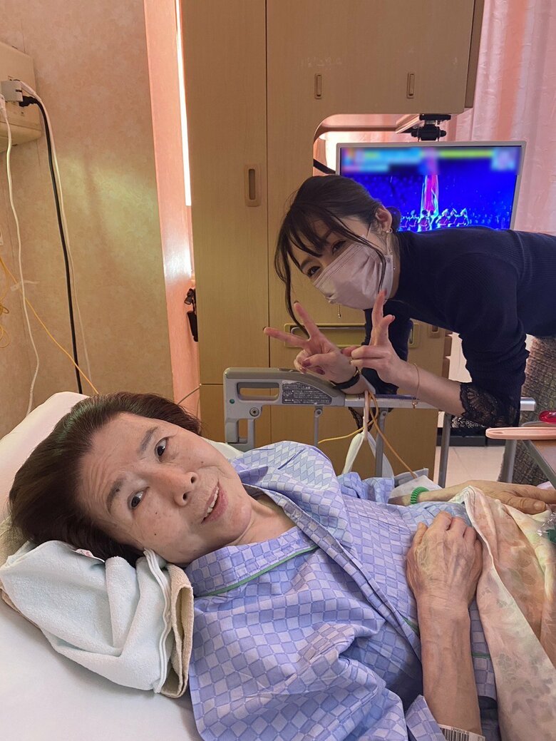 叔母と記念撮影