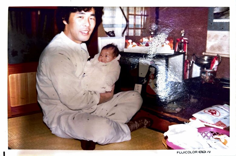 生まれたばかりの沖田さんとお父さん