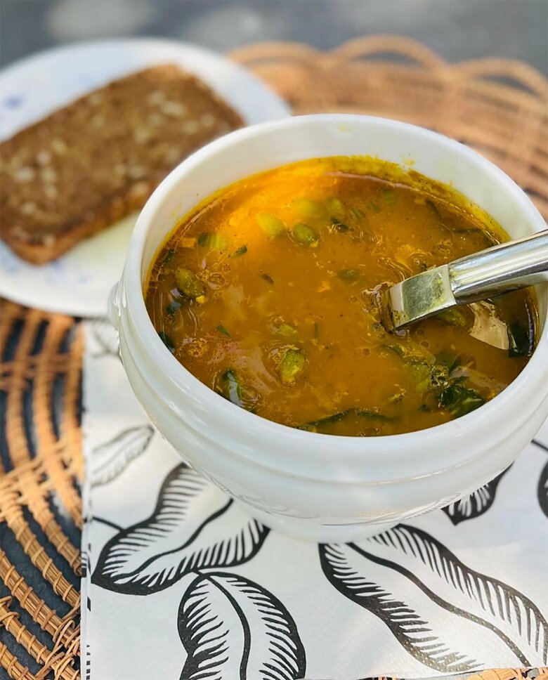 季節の野菜を積極的に取り入れている。かぼちゃスープもお手製