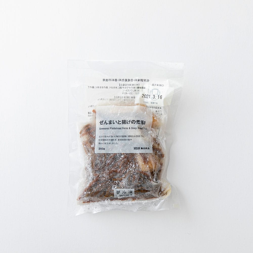 無印良品の冷凍ぜんまいと揚げの煮物