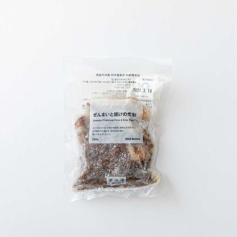無印良品の冷凍ぜんまいと揚げの煮物