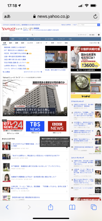 iPhone画面・PC向け表示