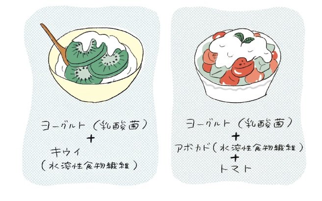 食べ合わせ_乳酸菌イラスト