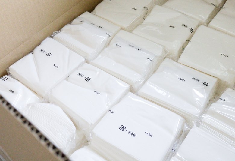 ボックスなしのティッシュの例