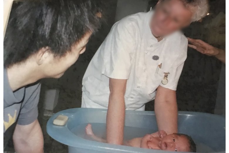 自宅で沐浴のしかたを学ぶ