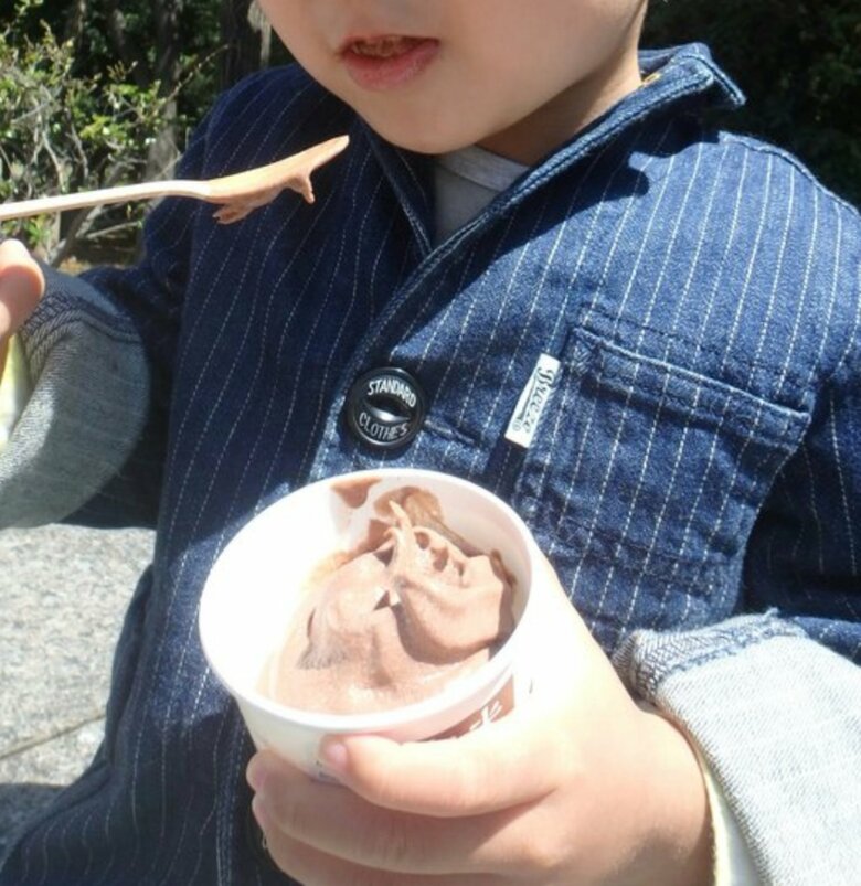 牛乳アレルギーを持つ長男が2歳のとき「ビーガングルメまつり」で初めて食べたソフトクリーム
