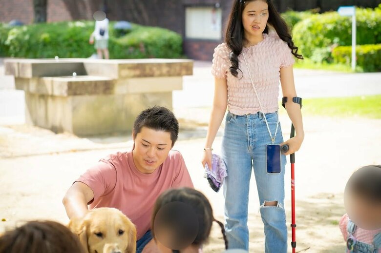 家族で公園に行って