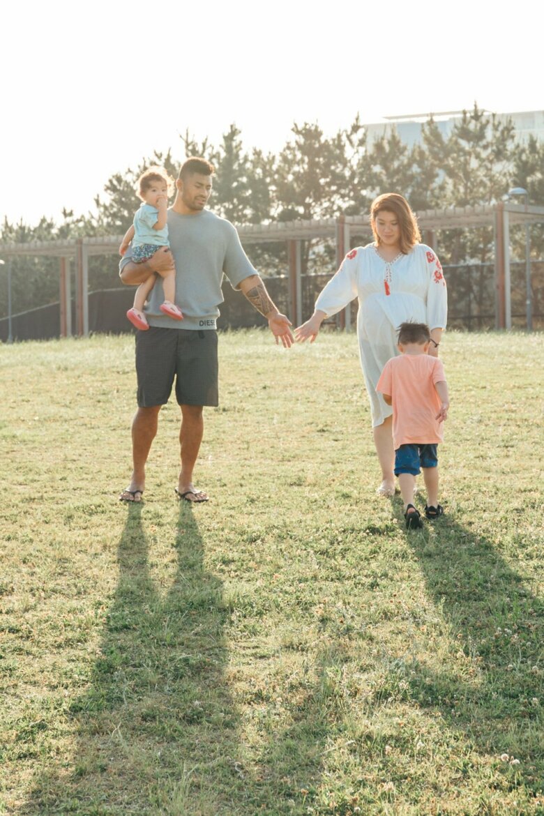 第3子妊娠中の家族ショット