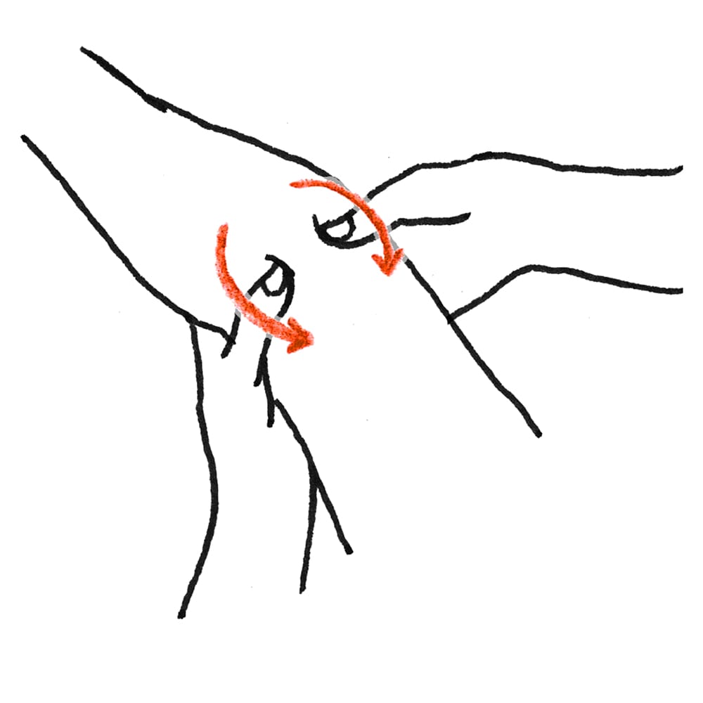 ひざ周りのもみ方