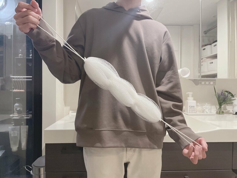 フネさんの“無印”愛用品⑤『携帯用のびのびボディネット』／背中にも届くし泡立ちもいい優れものでヘビロテ中