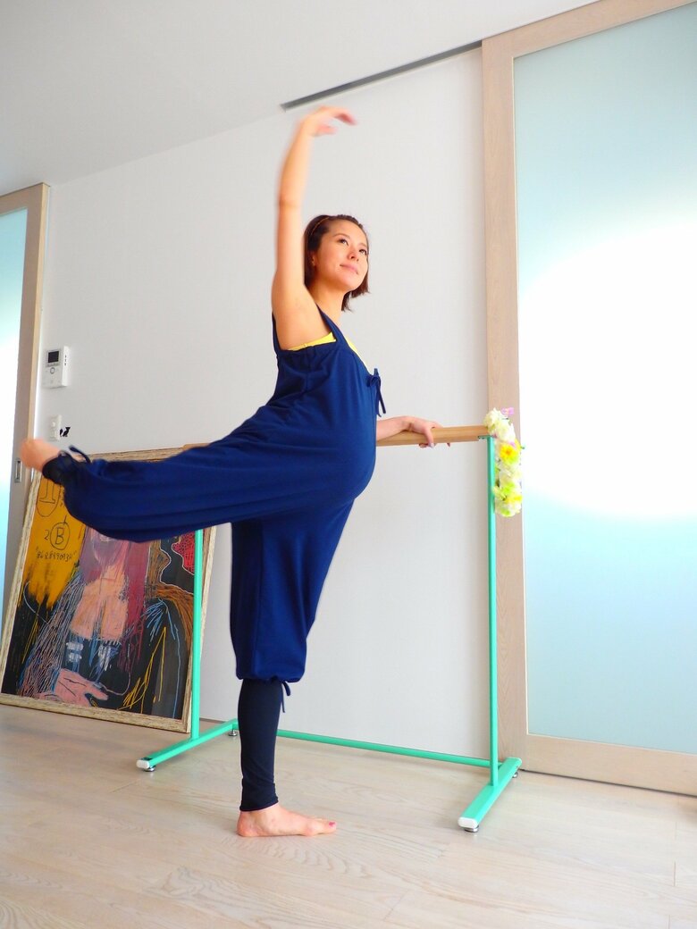 妊娠中も長年続けてきたバレエで体調を整えた