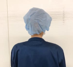 手術着姿のあおさん