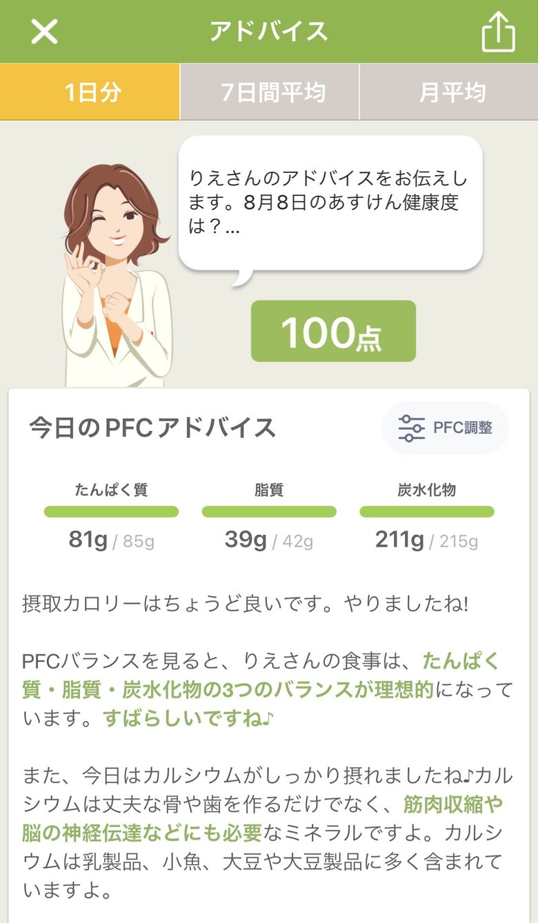 食生活のアドバイスをくれる「あすけん」