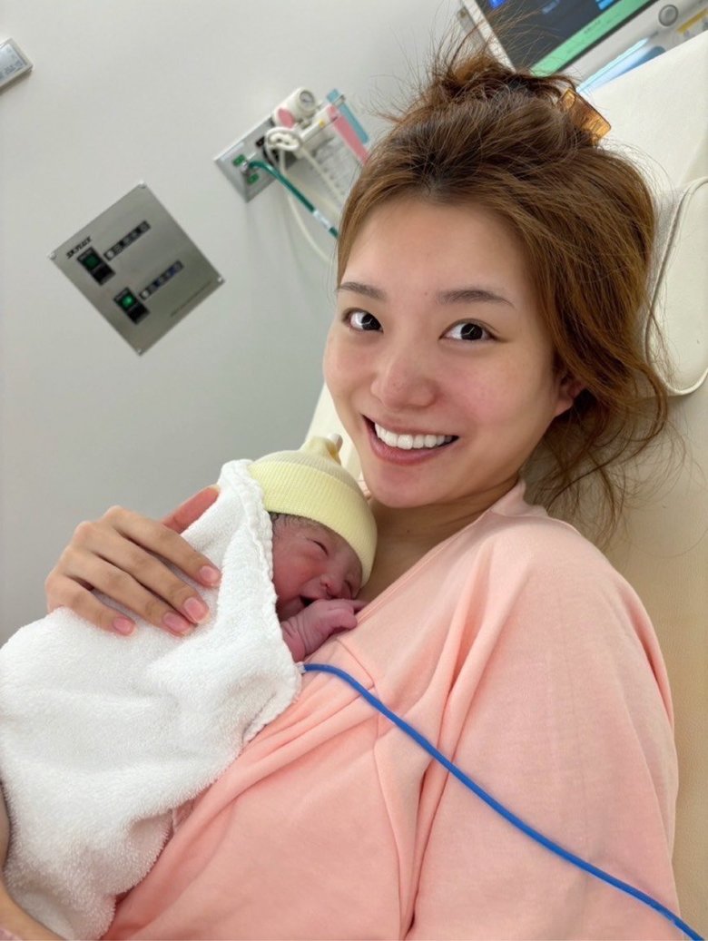 出産直後の記念ショット